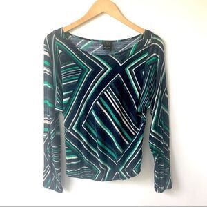 Ella Moss Geometric Boatneck Lightweight Sweater